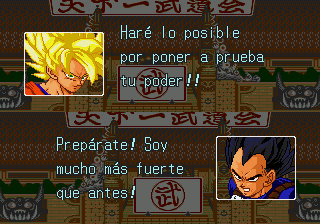 El diálogo antes de la pelea, en español: Goku y Vegeta se desafían